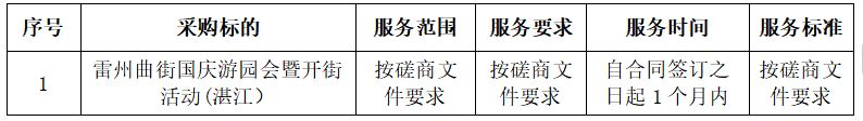 雷州曲街国庆游园会暨开街活动(湛江）成交结果公告(图2)